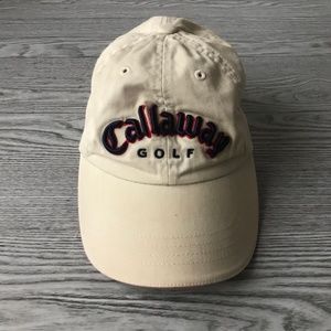 Callaway Tan & Blue Twill Hat adjustable strap